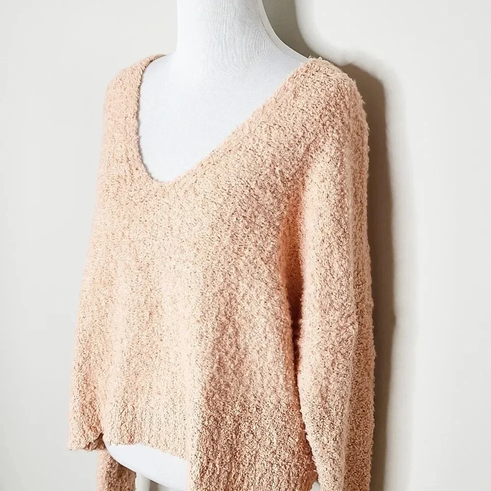 New Free People Finders Keepers Peach Sweater XS